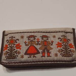 VINTAGE AUTHENTIC TIROLEAN FOLKLORE DIRNDL OKTOBERFEST EMBROIDERY Kleenex Pouch